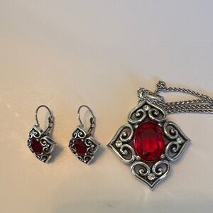Brighton Silver and Red Necklace